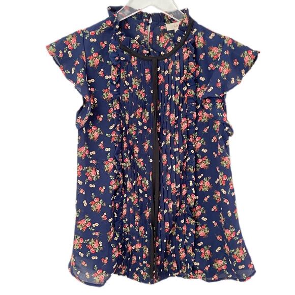 EM Flutter Sleeve Top Sz S - Picture 1 of 6